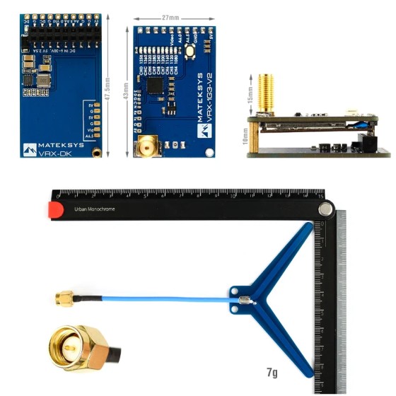 Matek System Mateksys VRX-1G3-V2 VTX-1G3 1.3GHz Video 2CH 9CH 9CH Wid Band RC Drone Long Range G0ggles
